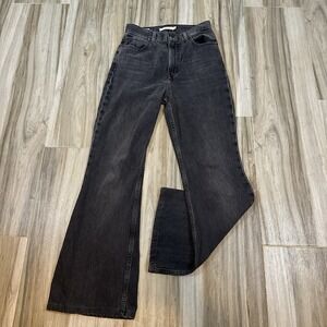 Levis 70s High Flare Black Jeans Sz  26 Cotton Blend Denim Premium Preppy Staple